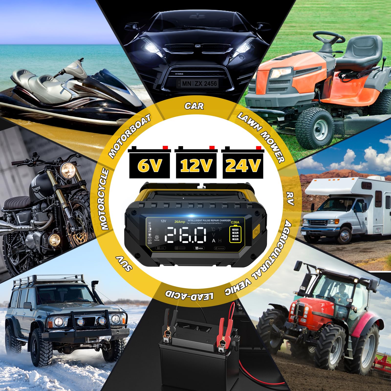Cargador de batería inteligente , 20 A, batería de litio LiFePO4 Manual - Blog de