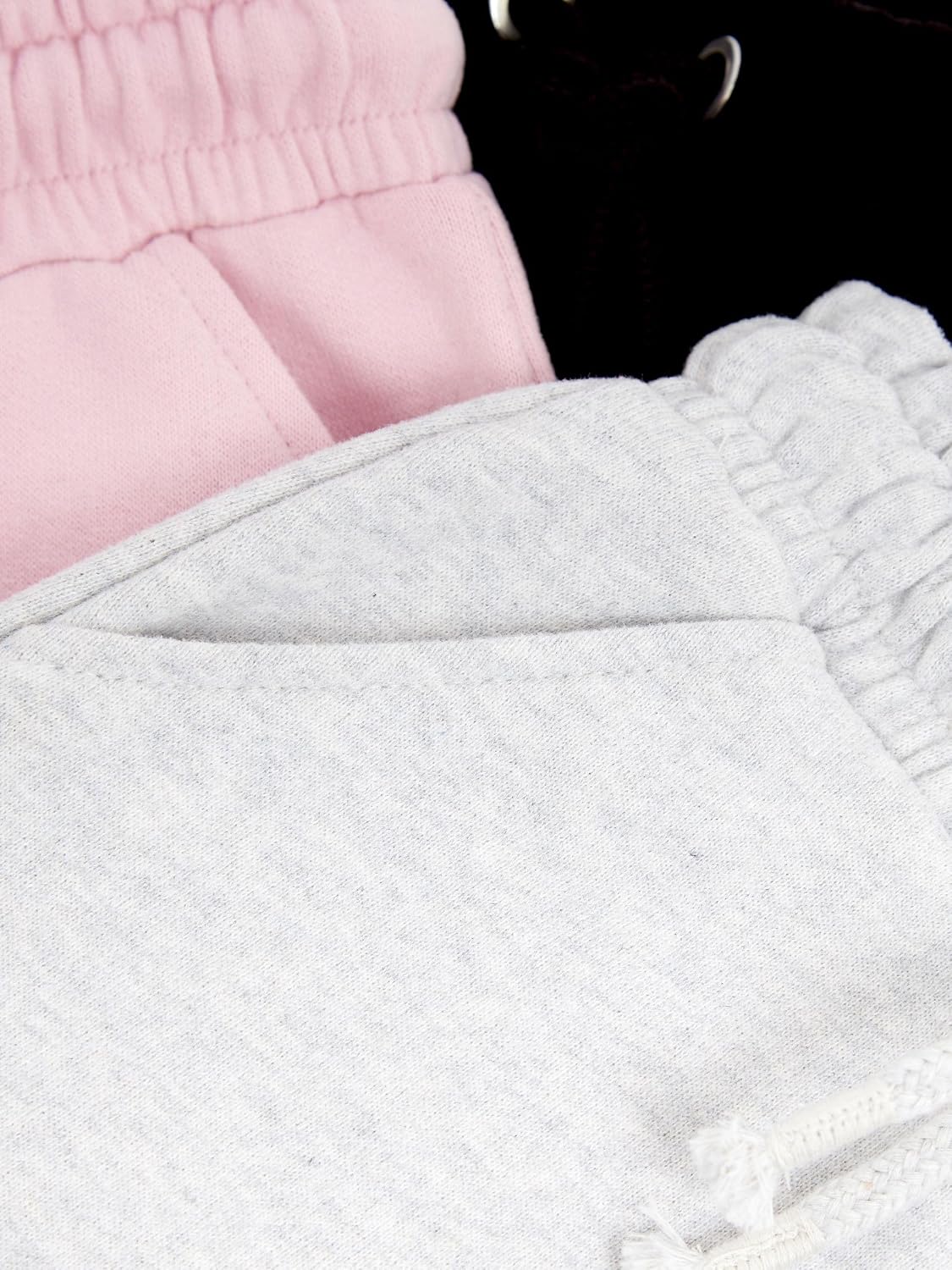 NEXT Girls Pink/Grey/Black 3 Pack Soft Jersey Regular Fit Joggers 15Y | Cozy cotton-rich jersey fabric, streamlined slim leg cut, versatile activewear choice for daily play