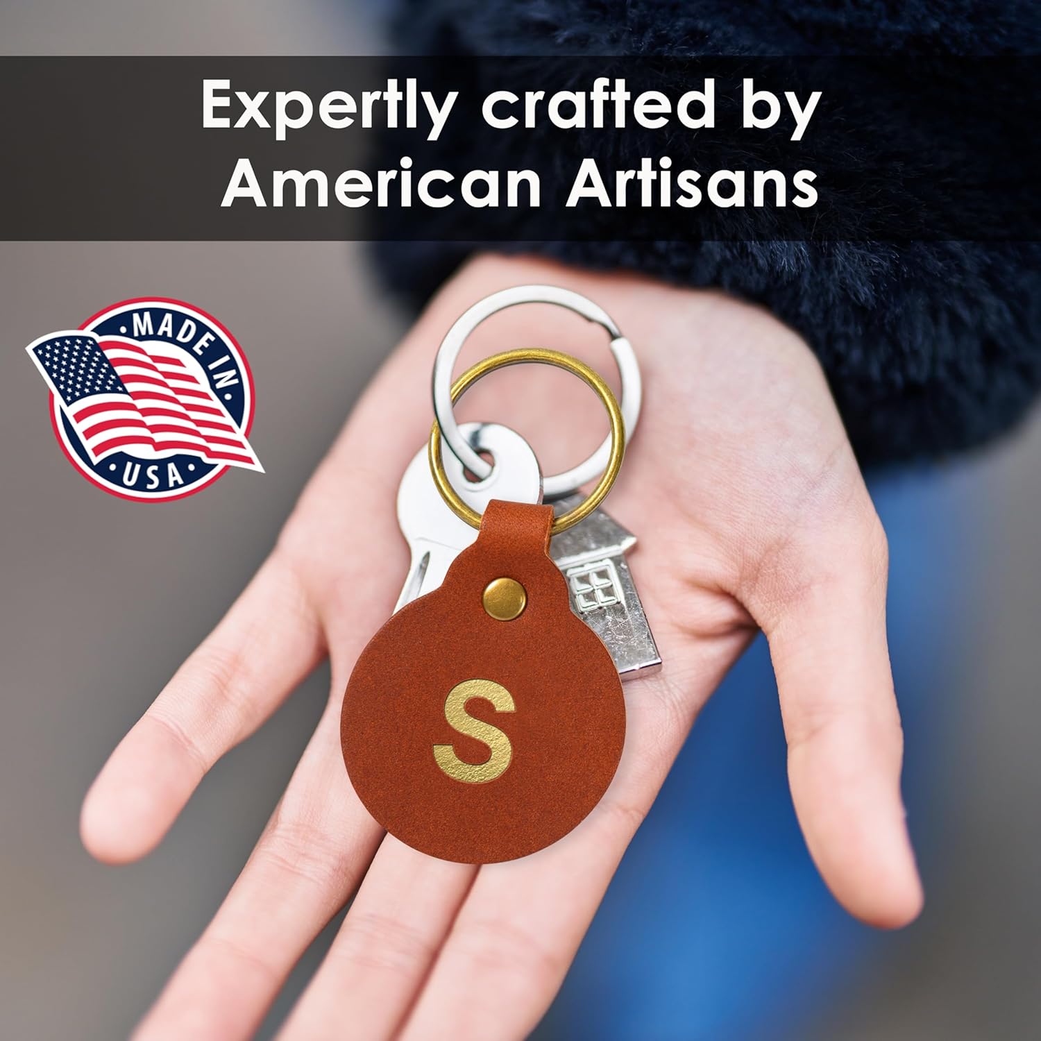 Northwind Personalized Leather Keychain – Custom Full Grain Key Ring Fob – Handmade in USA Gift for Men, Women and Couples - Image 8