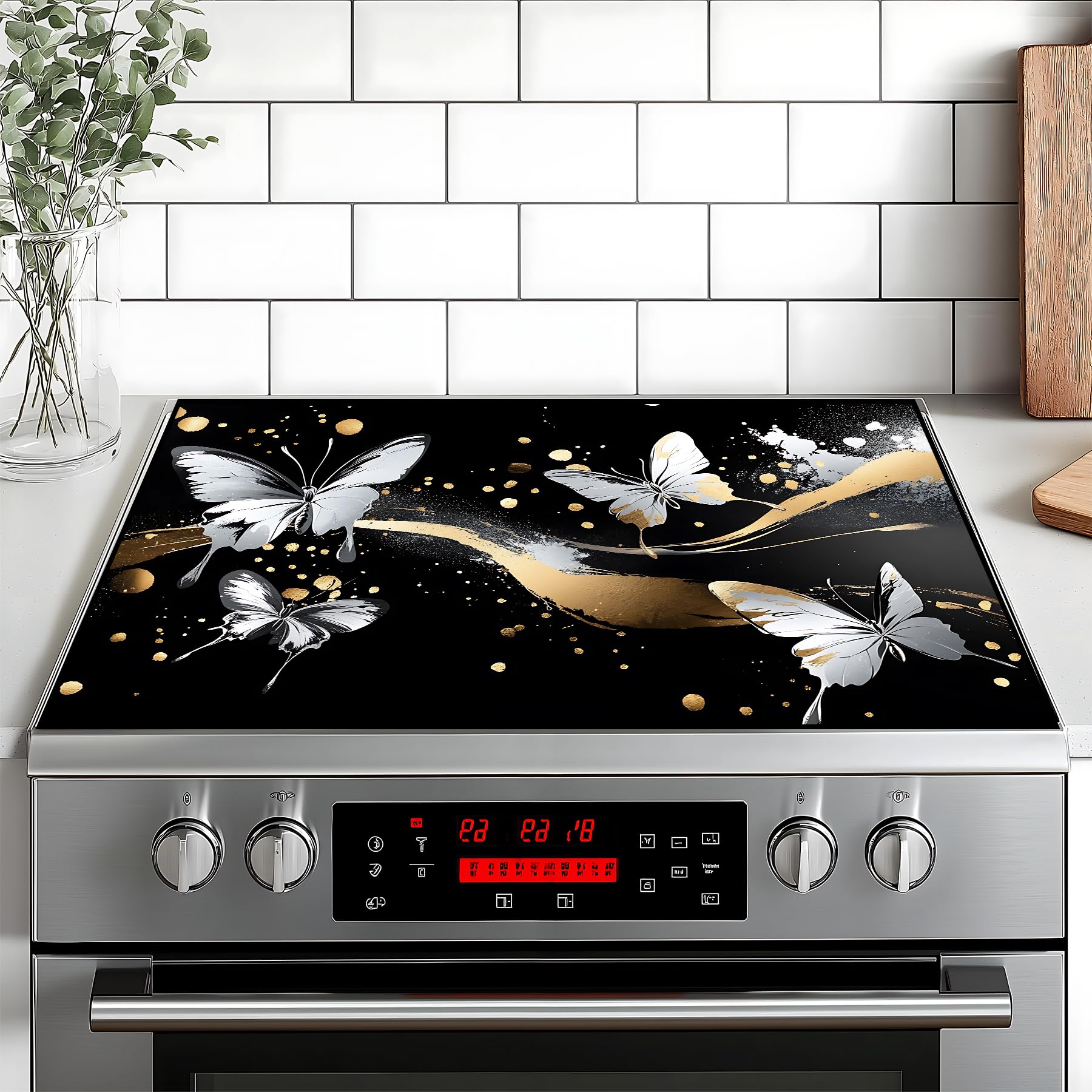 Stove Top Cover for Home Decoration Kitchen Pad Washable Cooktop Covers Countertop Stove Protector Mat for Home Kitchen Cooktops (butterfly, 28"x20")