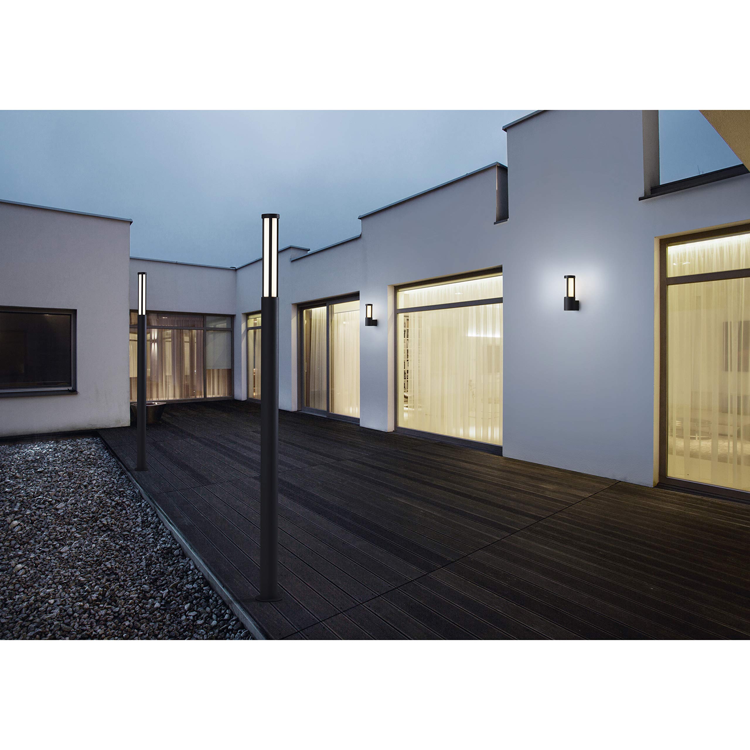 Baliza ADAY antracita led SMD exterior IP54 (H.90cm). Baliza para iluminar patios y jardines