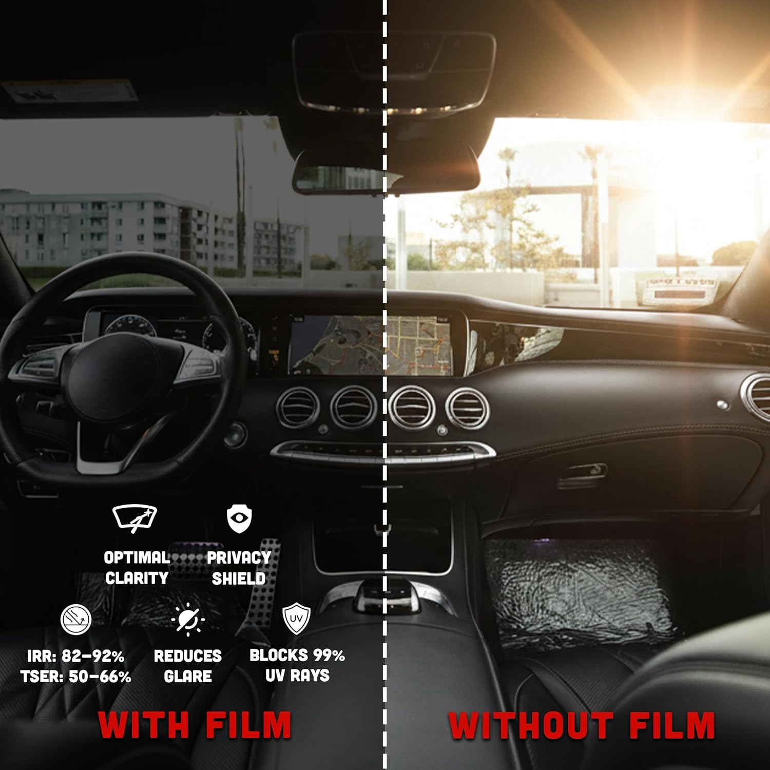 United 2PLY Ultra Nano Ceramic Window Tint Film – 15% VLT High Heat Rejection Automotive Film with 80-90% IR, UV Blocking & Color Stable Adhesive, Ultra Ceramic Car Window Tint, 24 Inch x 100 Ft Roll