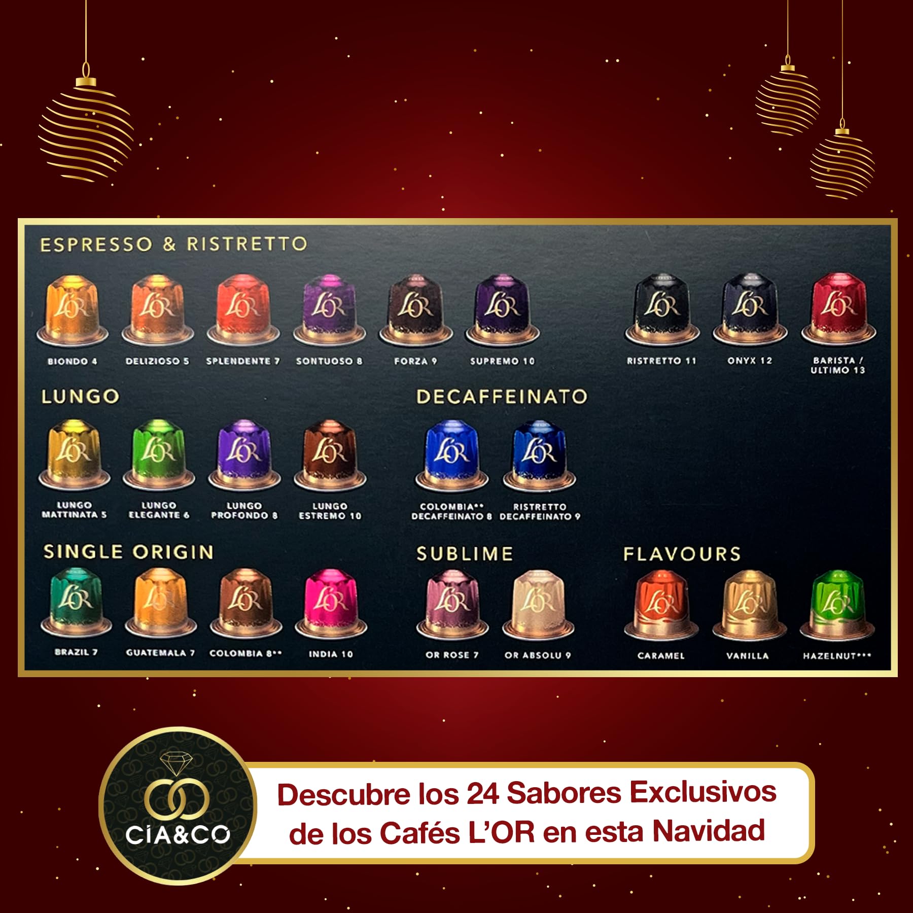 L’OR Espresso Calendario de Adviento 2025 24 Cápsulas Café Premium Compatibles Nespresso Edición Gourmet
