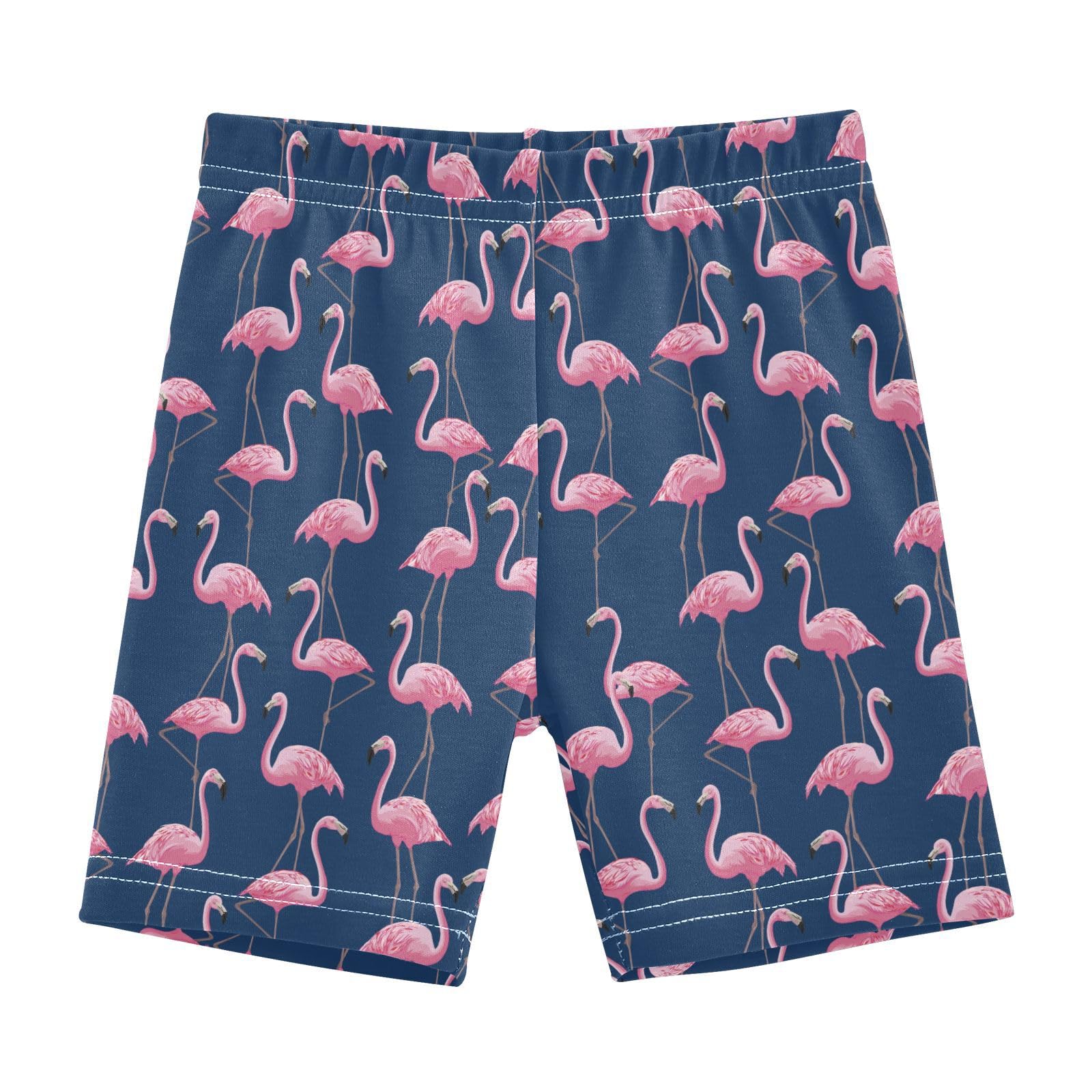 JHKKU Girls Flamingos Shorts Cotton Cartwheel Bike Kids Biker Under Dress Dance Short Girl Clothes 6T