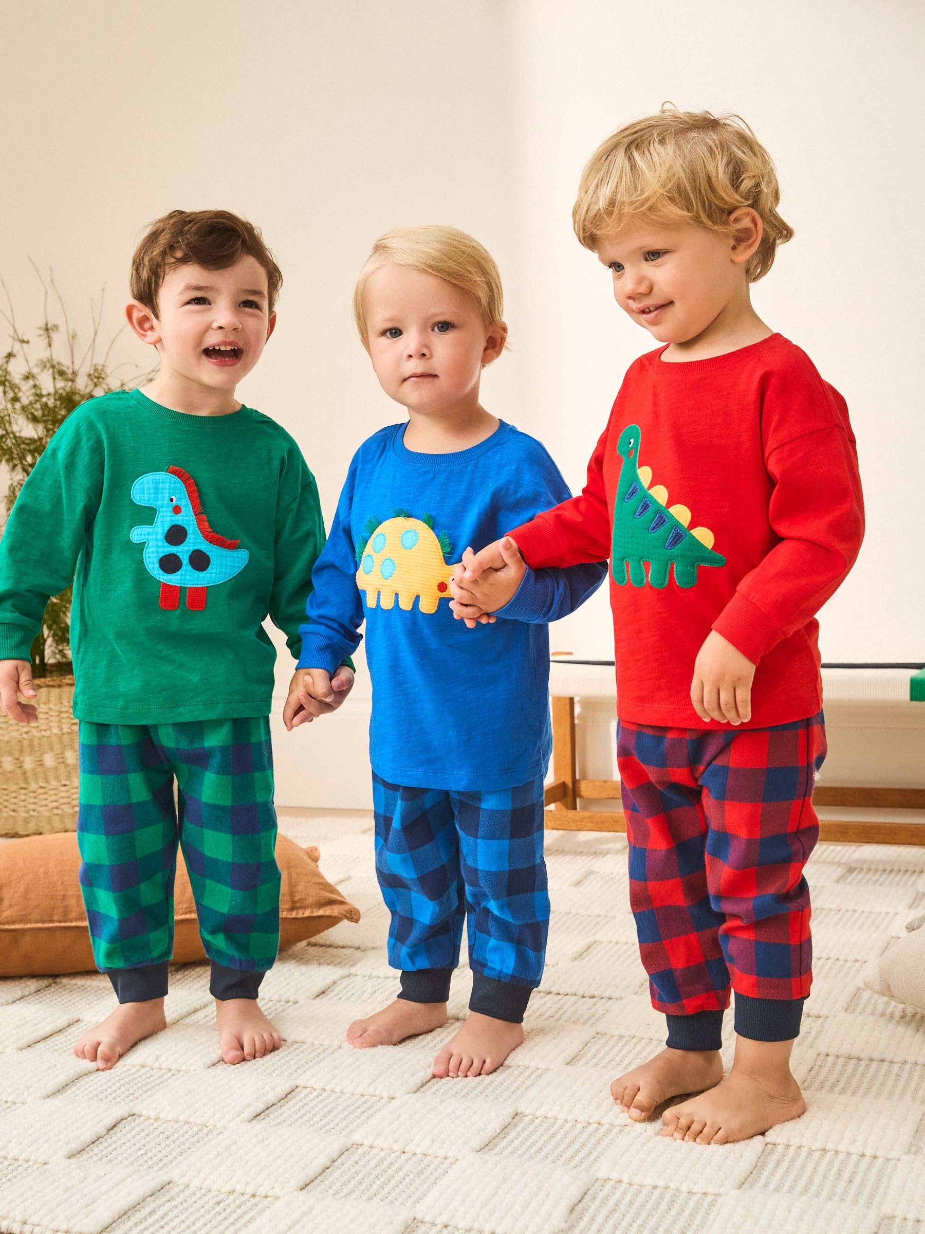 NEXT Garçon Bas de Pyjama tissé à Carreaux, Lot de 3