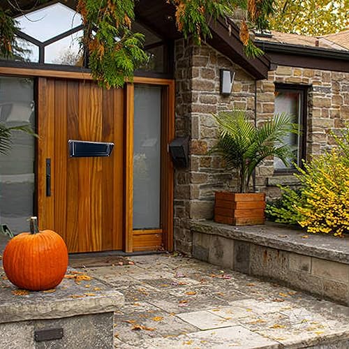 Miniatura 8 de Caja de acero galvanizado resistente a la lluvia, resistente a la intemperie, buzón de metal montado en la puerta para llaves, depósito, pago,