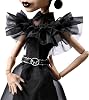 Monster High Wednesday Doll, Rave'N Wednesday Collectible Black Gothic Gown Dance Inspired Premium Accessory Doll Stand