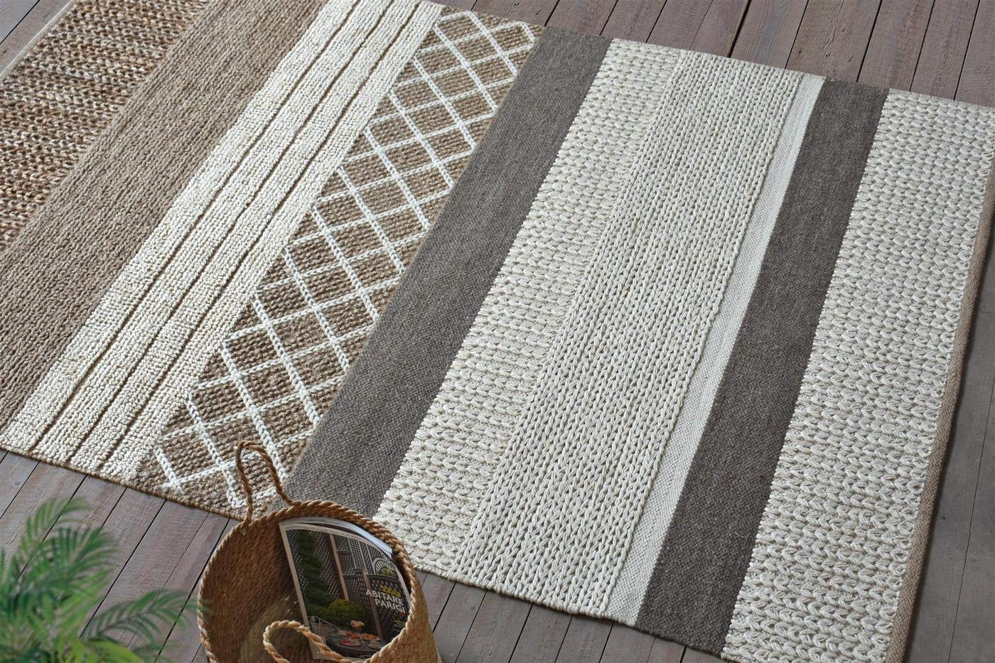 Handmade Solano Rug, 120 cm X 180 cm, Charcoal/Ivory : Amazon.se: Home &  Kitchen