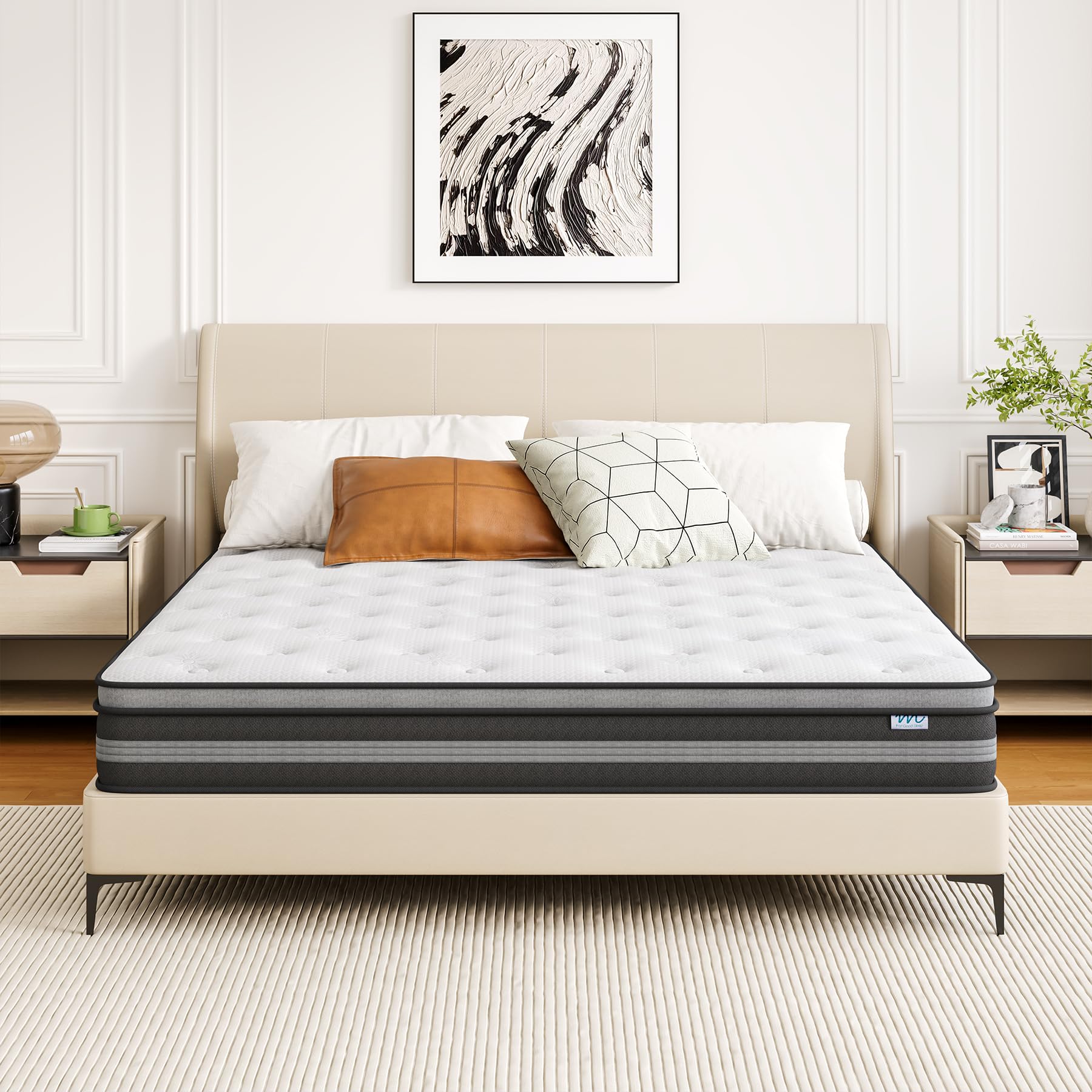 80x200 cm Matratze, 26cm höhe, H3 Taschenfederkernmatratze, Gel Memory Foam Hybrid, Taschenfederkern, Atmungsaktiv, Mittelfest, Druckentlastung, Federkernmatratzen Öko-Tex Zertifiziert