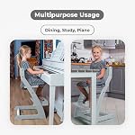 Fornel Clean Slate Chaise haute , une pièce maîtresse minimaliste en blanc pur , entièrement réglable Montessori Design qui grandit avec votre enfant