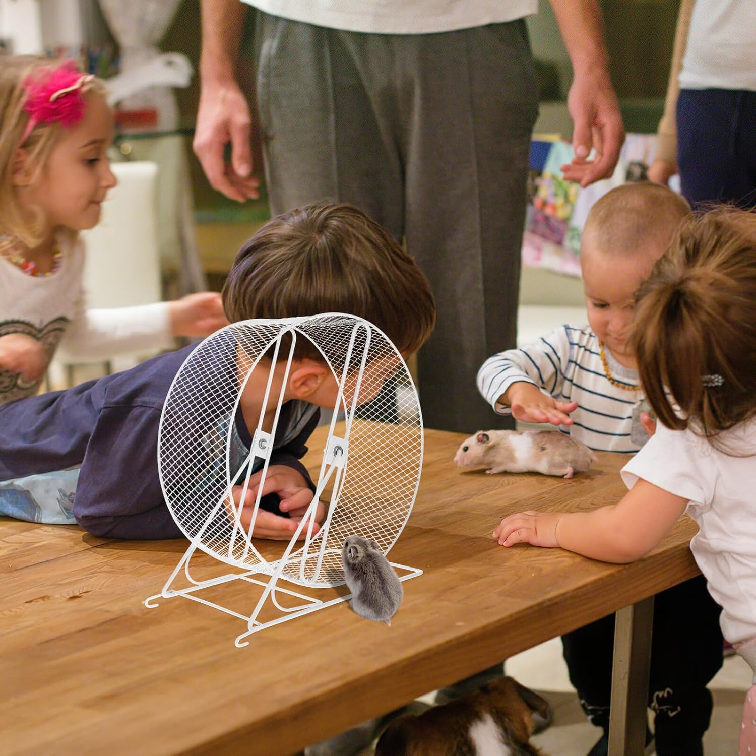 NUOBESTY Silent Hamster Running Wheel with Sturdy Iron Bracket Small Pet Exercise for Hamsters Squirrels Hedgehogs and Other Small Animals to Promote Fitness