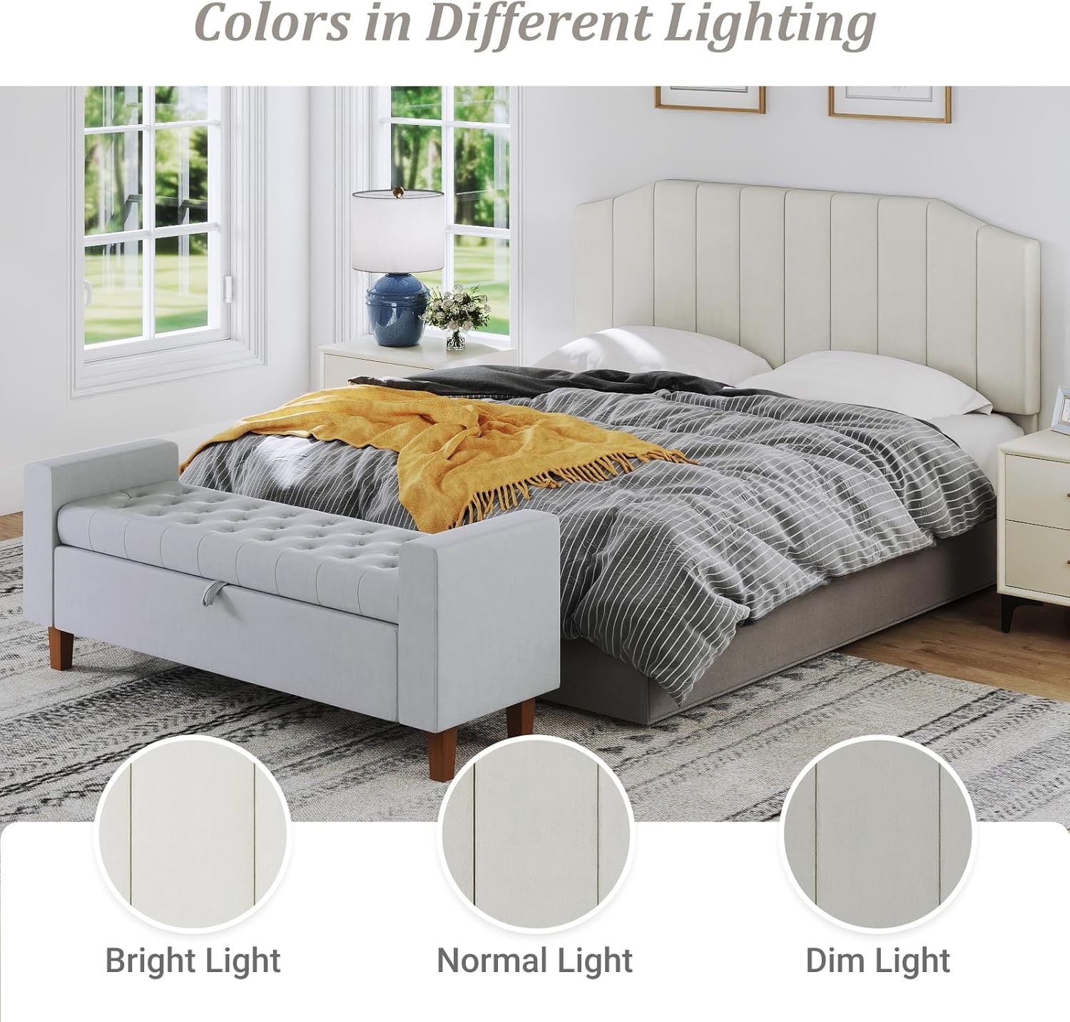 King Size Headboard Only, Velvet Upholstered Headboard King/California King Size Wall Mount and Bed Frame Mount, Featuring High-Density Sponge Padding Easy Assembly Comfort Style-Cream