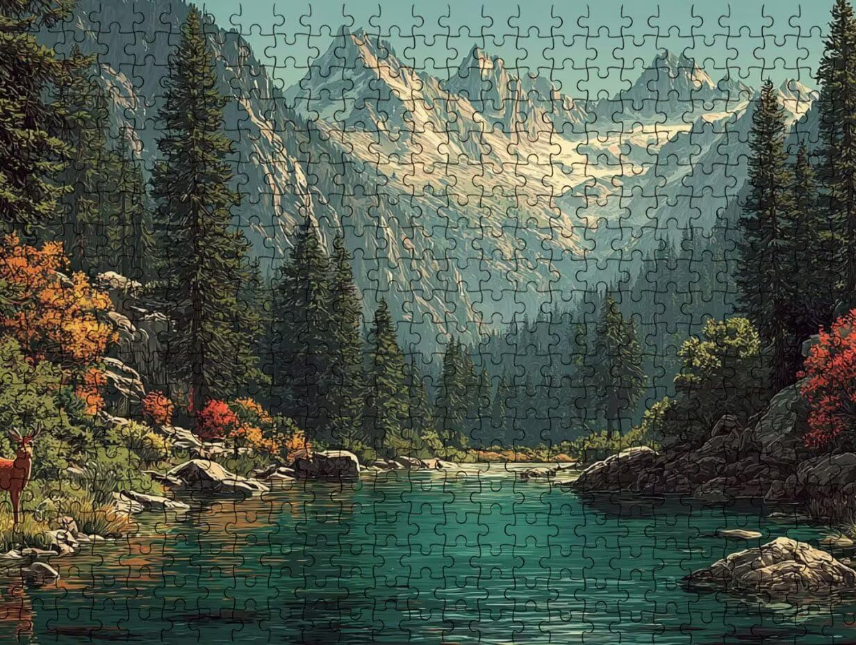 Puzzle pour Adults 4000 Pièces, Le Lac Deer, Jigsaw Bois de YHPGL4-536