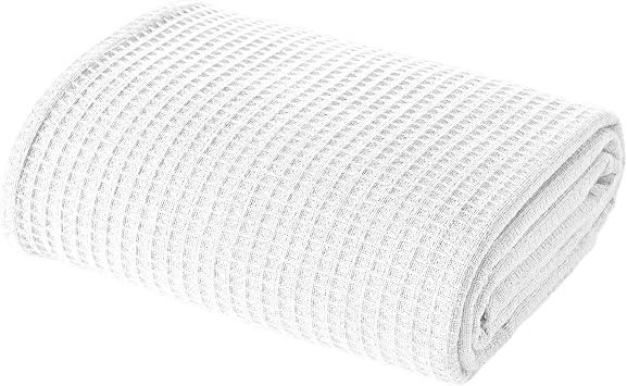 Modern Threads 100% Cotton Waffle Thermal Blanket, White, Twin/Twin XL