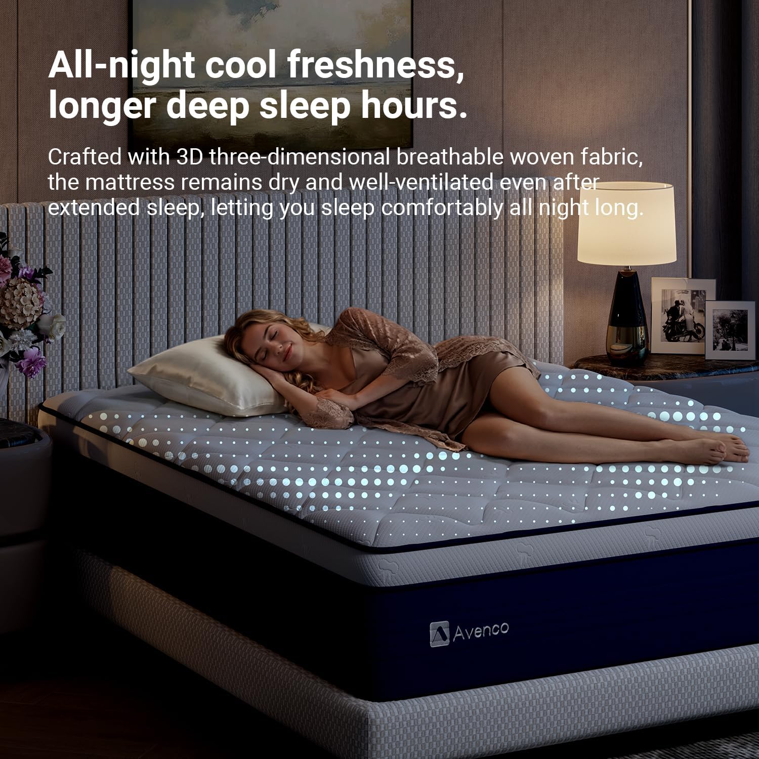 Avenco 10 Inch Queen Mattress in a Box, Hypoallergenic & Back Pain Relief, Hybrid Queen Size Mattresses with Smarts Coils, Fiberglass Free CertiPUR-US Certified Colchones No Box Spring Needed