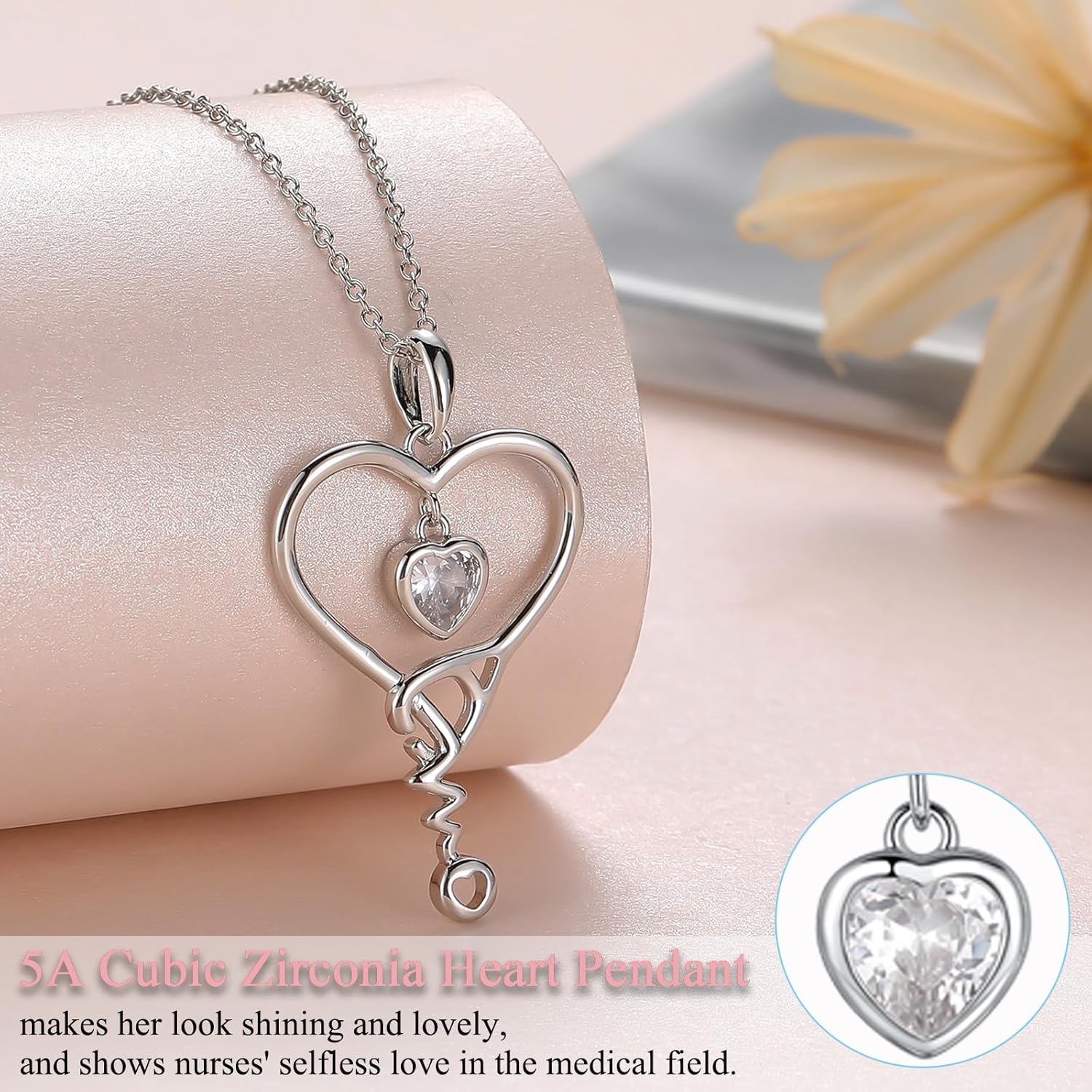 Nurse Doctor Gifts for Women, Stethoscope Necklace Gifts for Nurses Preceptor Practitioner Nursing Student Medical Assistant Doctors - Image 4