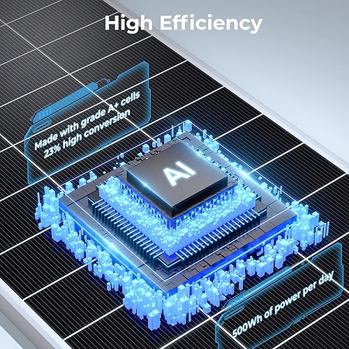 Miniatura 4 de SUNTHYSIS Panel solar de 100 vatios, panel solar monocristalino de 12 voltios, 22.2% de alta eficiencia monocristalino PV cargador de energía para