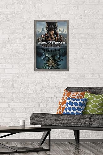 Miniatura 2 de Trends International Marvel Black Panther Wakanda Forever - Póster de pared de una hoja, 22.4 pulgadas de largo x 14.7 pulgadas, versión enmarcada