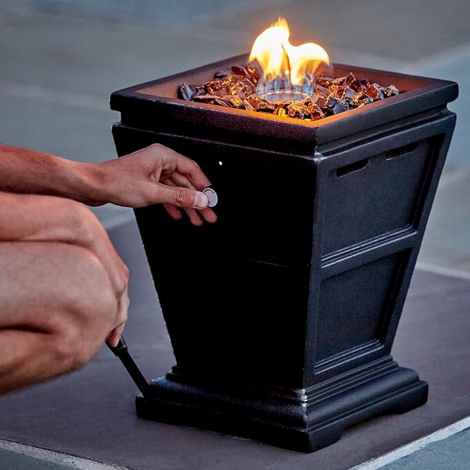 Columna de fuego al aire libre a gas 15 pulgadas miniatura 3