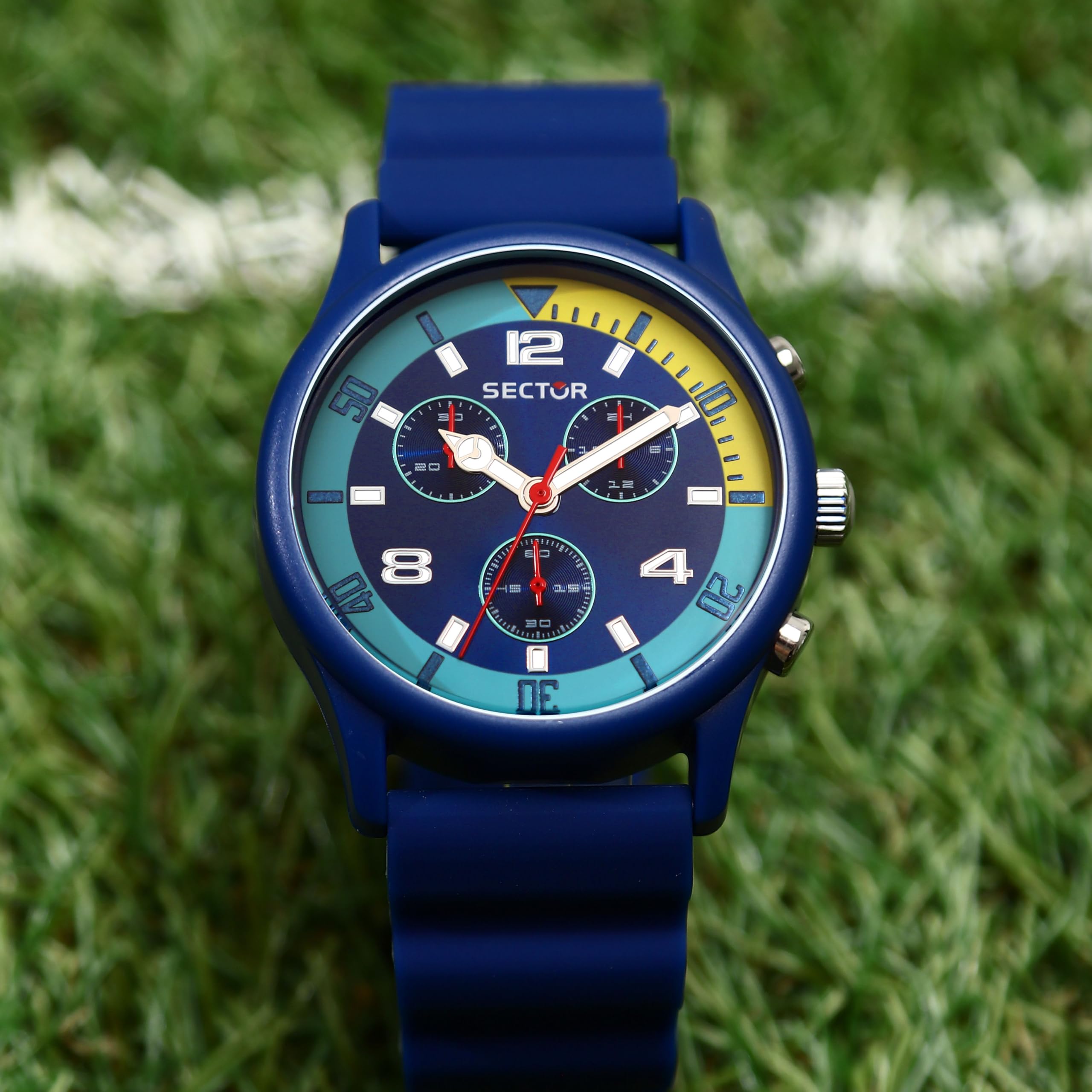 Sector No Limits Orologio Uomo, Cronografo, Analogico, 43 mm, Collezione H2O, Silicone | Acciaio, Materiale Sintetico, Cassa 43.00mm, Forma Rotonda