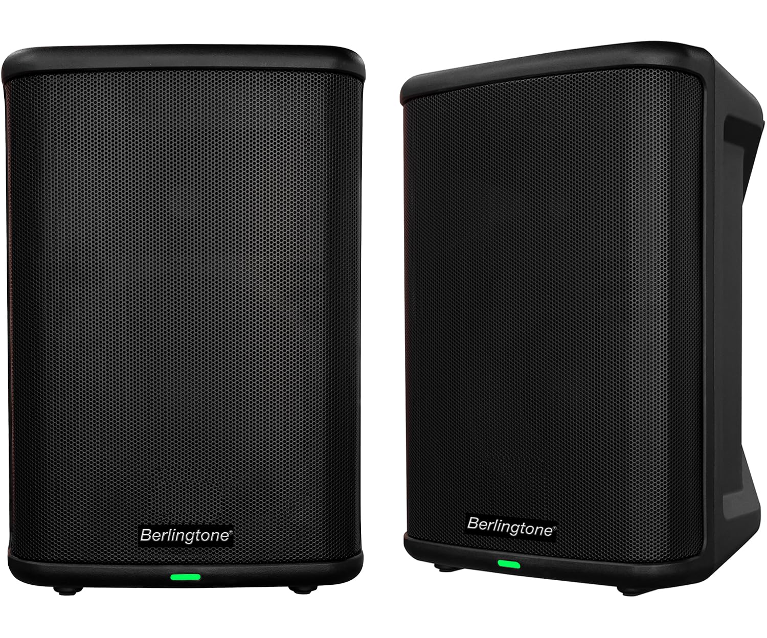 Berlingtone Pair of 8-Inch 1000W Bluetooth Powered PA Speaker System, Portable Loud DJ Speaker, Mic/Guitar, TWS Connection, Built-in Rechargeable Battery, for DJ Party, Meeting, Church, Karaoke