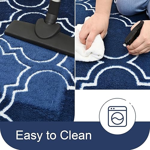 Vista 21 de HOMORE Alfombra peluda de espuma viscoelástica para sala de estar, alfombra de espuma viscoelástica de 6 x 9 pies para dormitorio de niños, alfombra