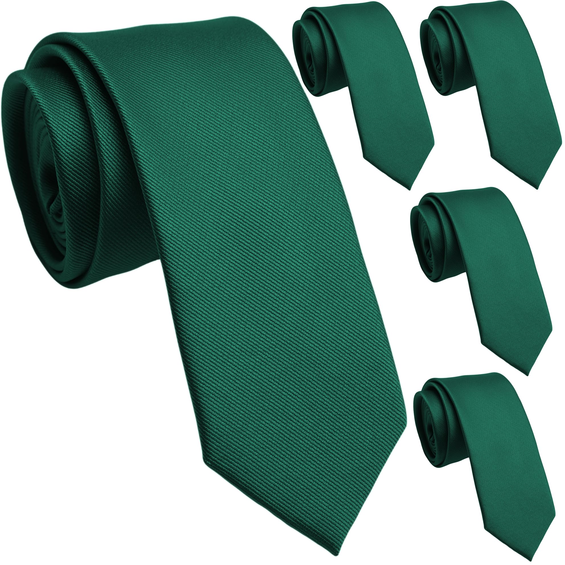 Skinny Ties for Men, 2.5-Inch Slim Neckties, Solid Color Packs