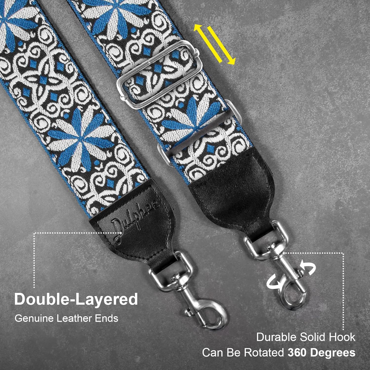 Amazon.com: Dulphee Purse Strap, Jacquard Embroidered 2" Wide Soft ...