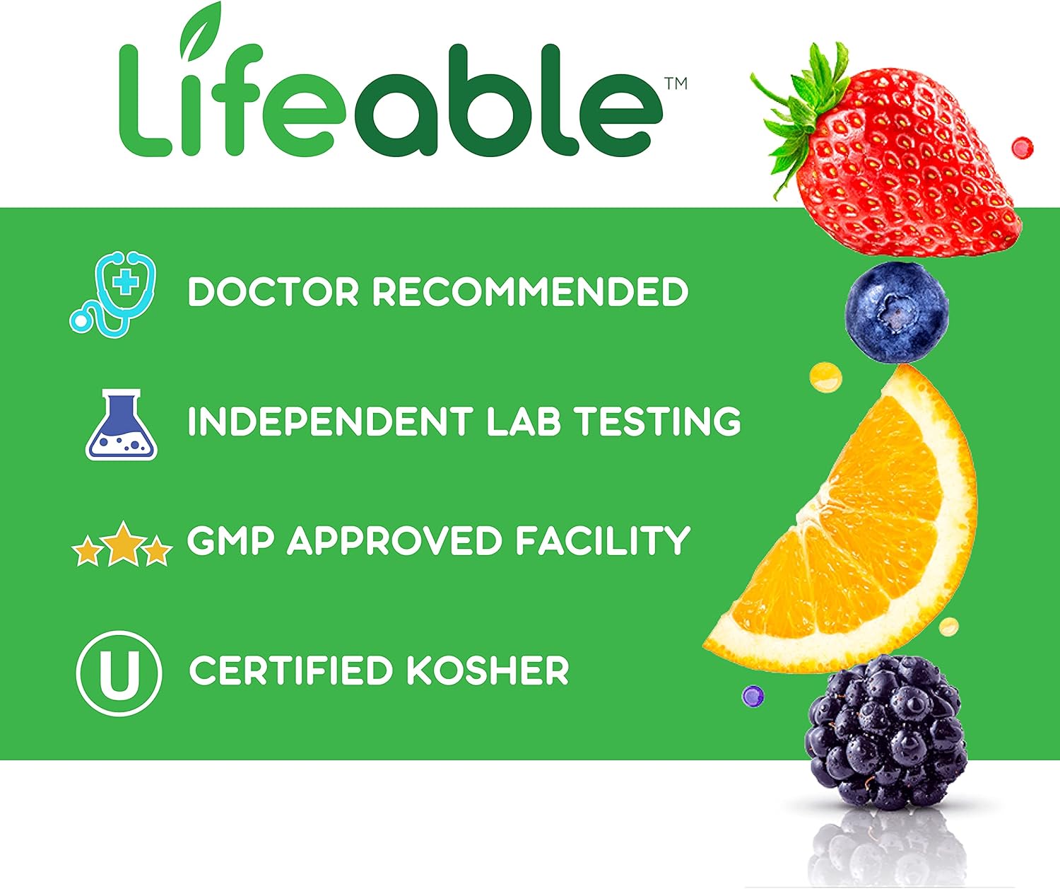 Lifeable Vitamin B Complex with Vitamin C – Great Tasting Natural Flavor Gummy Supplement – with Niacin, B6, Folic Acid, B12, Biotin & Pantothenic Acid – Energy and Nerve System Support – 90 Gummies : Health & Household