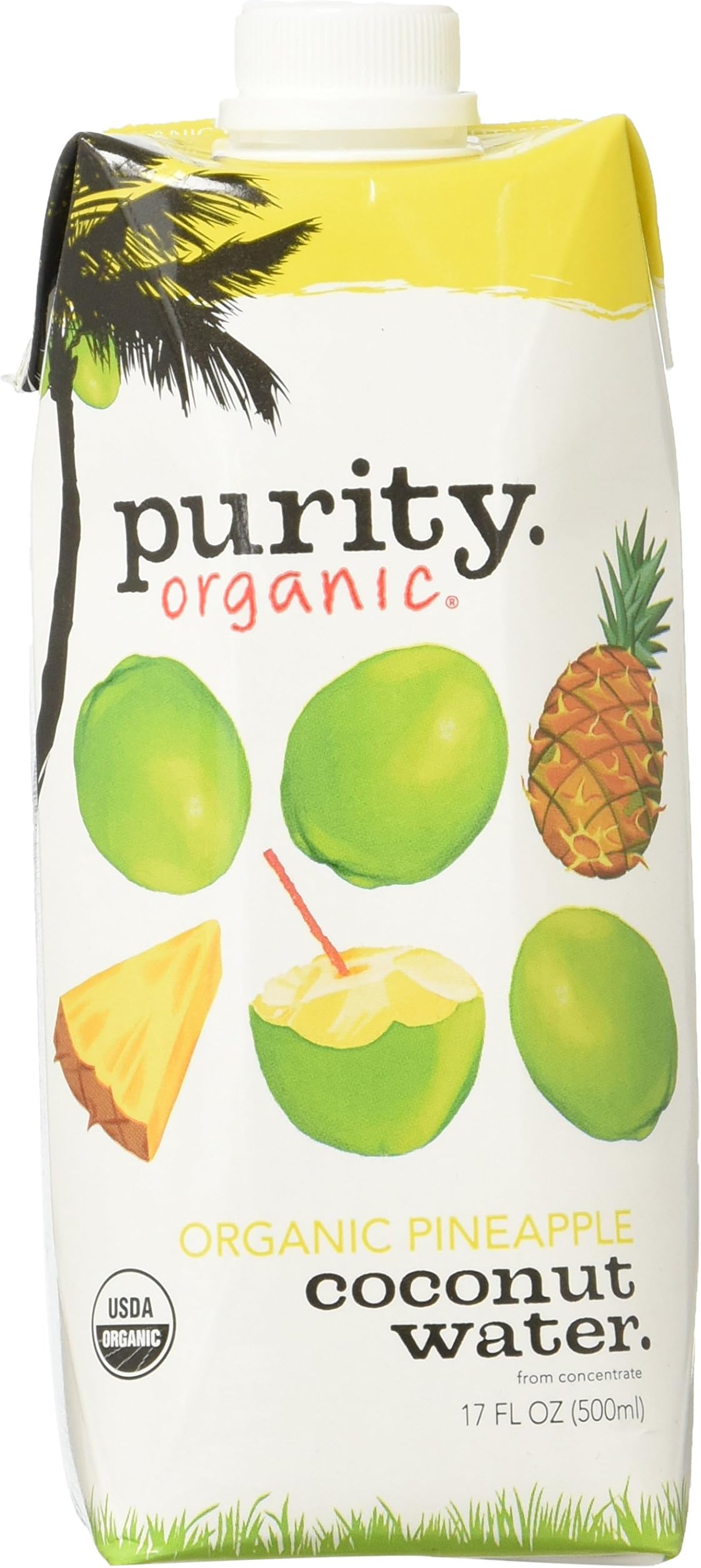 Purity Organic Coconut Water, Pineapple, 17 Ounce, 12 Count