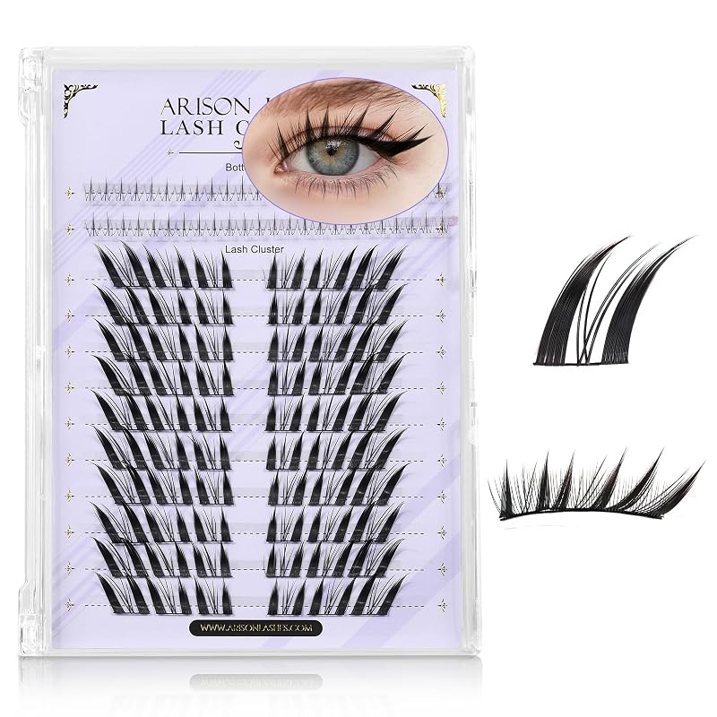 ARISON LASHES Cílios em tufos Fox Eye com cílios inferiores, comprimentos variados