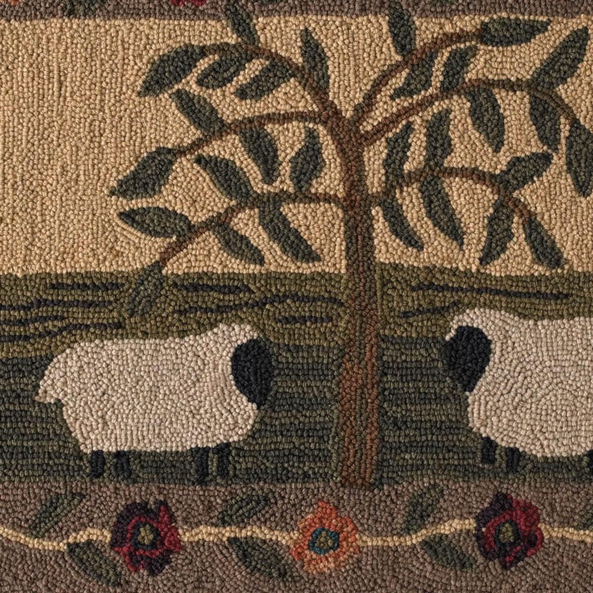 Park Designs Willow and Sheep Hooked Rug