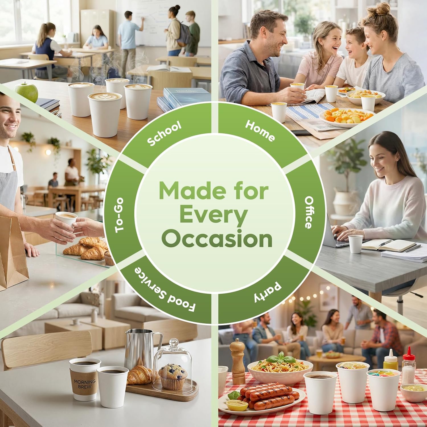 Glotoch 8oz Paper Cups 300 Pack, Disposable White Coffee Cups, Leak-Proof Bpa-Free Cups For Coffee, Tea Or Juice, Perfect For Home, Office, Parties Or Events