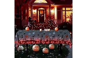 Besutolife Halloween Vinyl Tablecloth