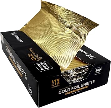 Premium Quality 9" x 10.75" Gold Interfolded Aluminum Foil Pop-Up Precut Sheets - Ideal for Storing, Grilling, Cooking Food - Aluminum Foil Wraps 1 Box of 200