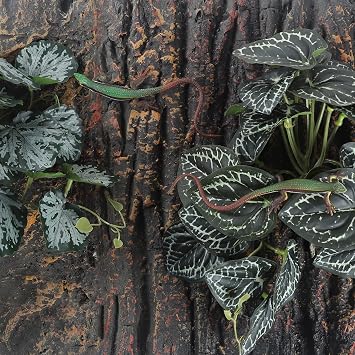 IBWell Fake Reptile Plants for Reptile Terrarium Plants, Reptile Plant Decor, Turtle Tank Plants with Suction Cup