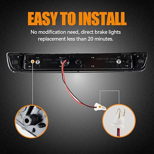 Miniatura 126 de Tercera tercera luz de freno para Chevy Silverado 1999-2006/GMC Sierra 1500 2500 3500HD, 2007 Silverado/Sierra Classic Modelo LED Time Tunnel