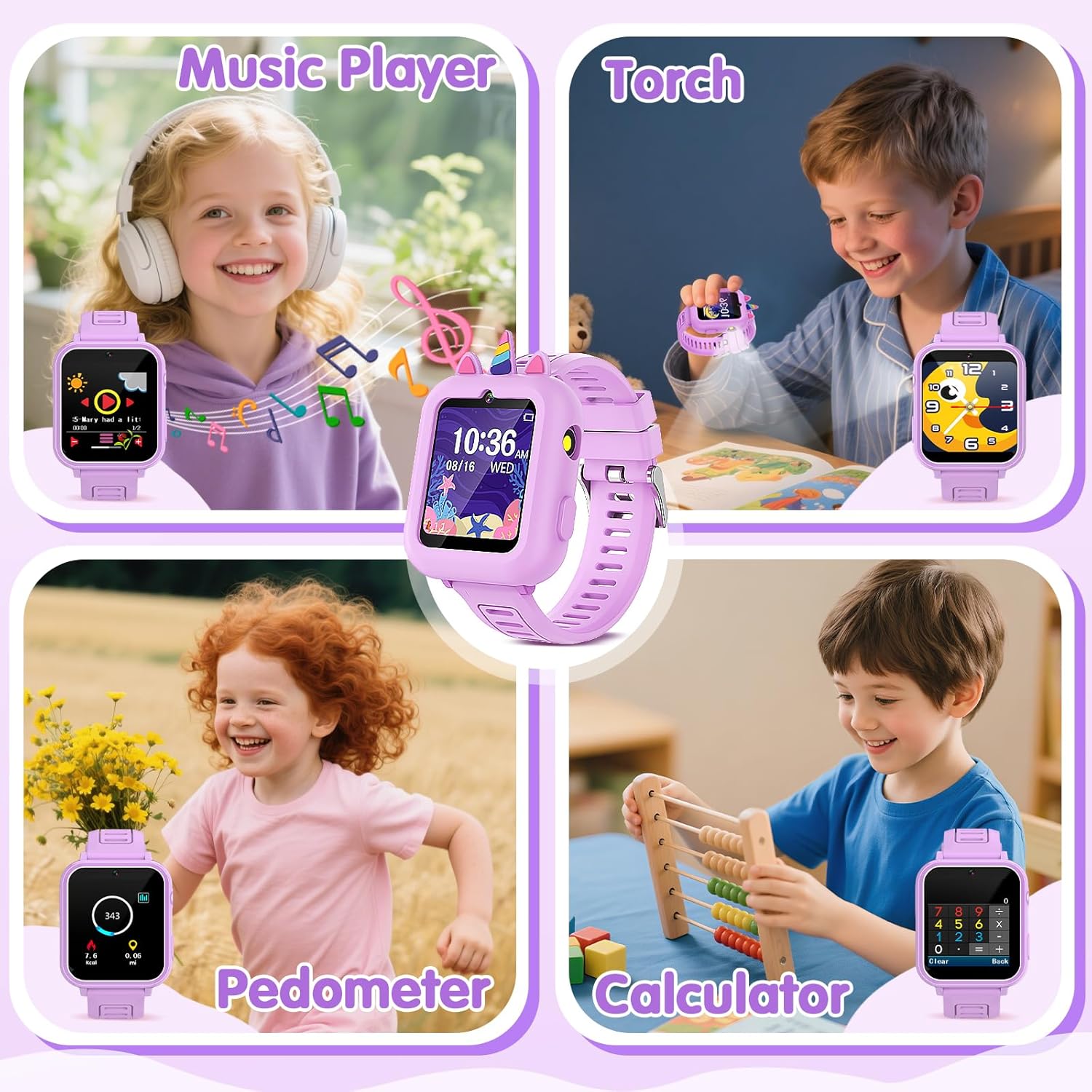 Smart Watch for Kids Girls Gift Age 3-12 with 39 Games Alarm Clock Camera Video Music Player Pedometer Flashlight 12/24 hr HD Touch Screen Kids Smart Watch Birthday Toys for 4 5 6 7 8 9 10 Year Olds