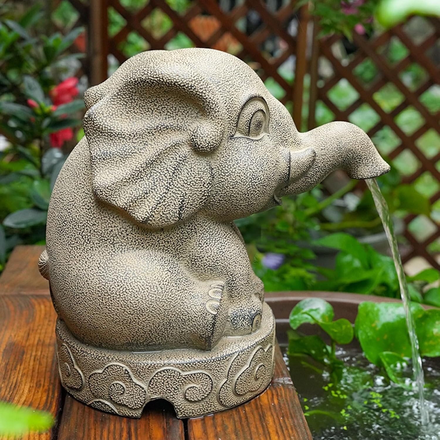 Animal Pond Fountains with Water Pump and Hose, Spitters for Small Ponds, Outdoor Water Feature Statue,Automatic Circulation Water Landscaping, for Koi Ponds