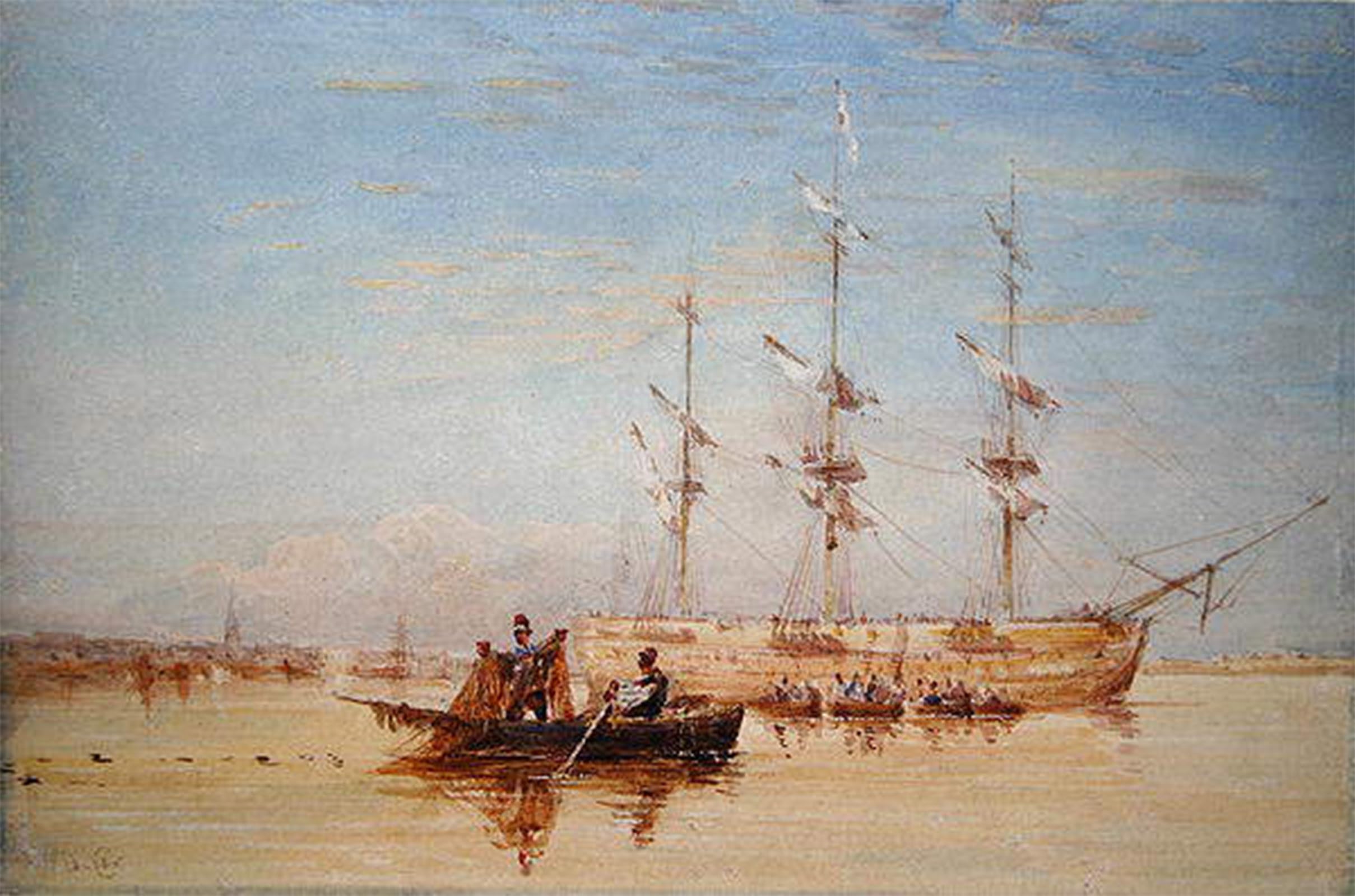 POSTERIIk Famous Print Pop Art Wall Art Graffiti a Man o war At in the Thames by David Cox Art Prints for Home Decor 60x90cm