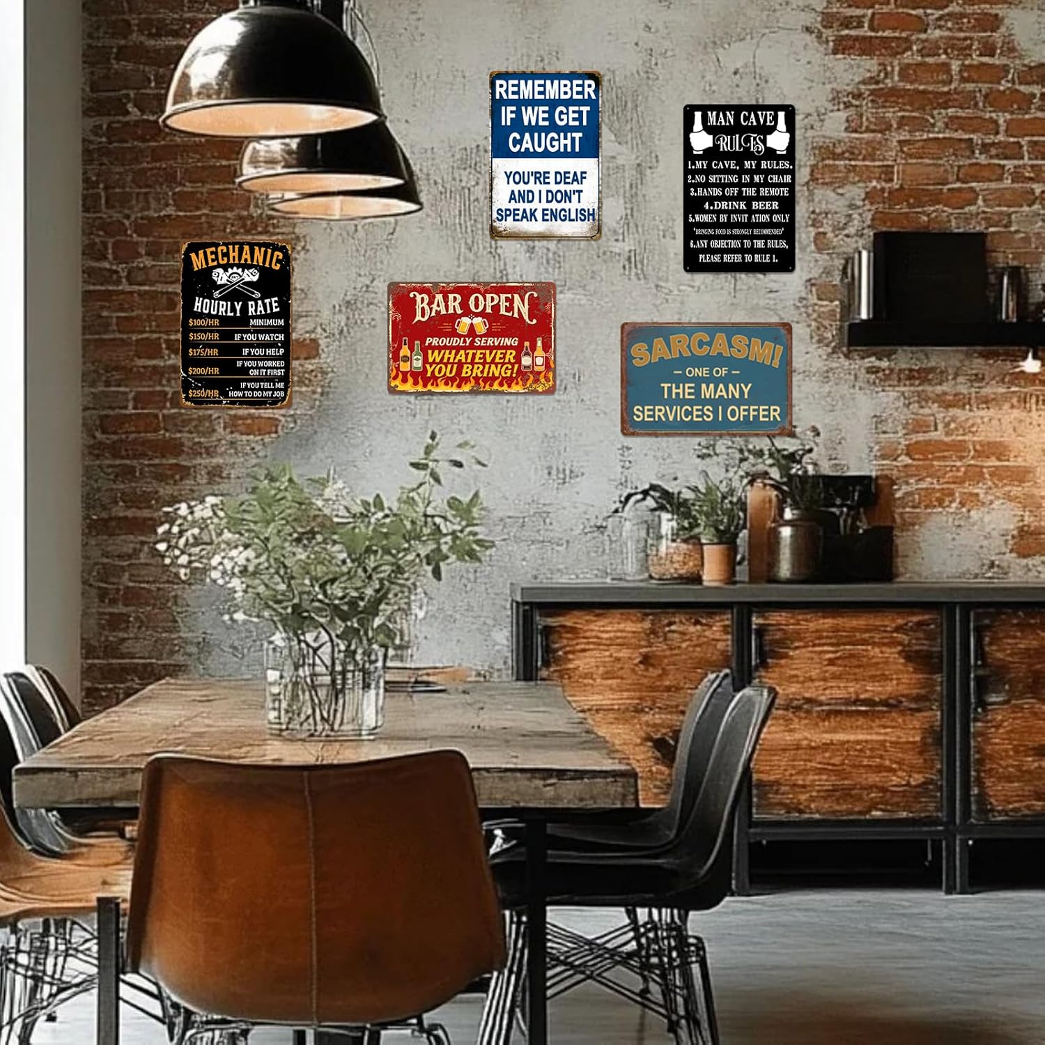 Garage Signs Mechanic Gifts for Men Man Cave Decor Work Shop Accessories Mechanic Hourly Rate Metal Tin Sign Vintage Garage Poster Car Wall Art Funny Mechanics Gifts 8x12 Inch - Image 4