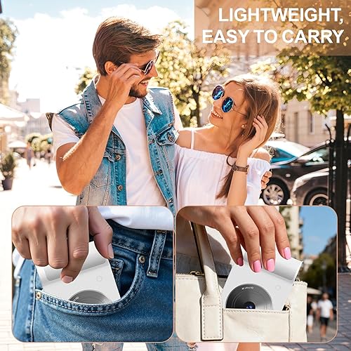 Miniatura 2 de Cámara digital, cámara FHD 5K con tarjeta de 32 GB, cordón, zoom 16X antivibración, cámara compacta portátil de disparo de punto pequeño de 48 MP,