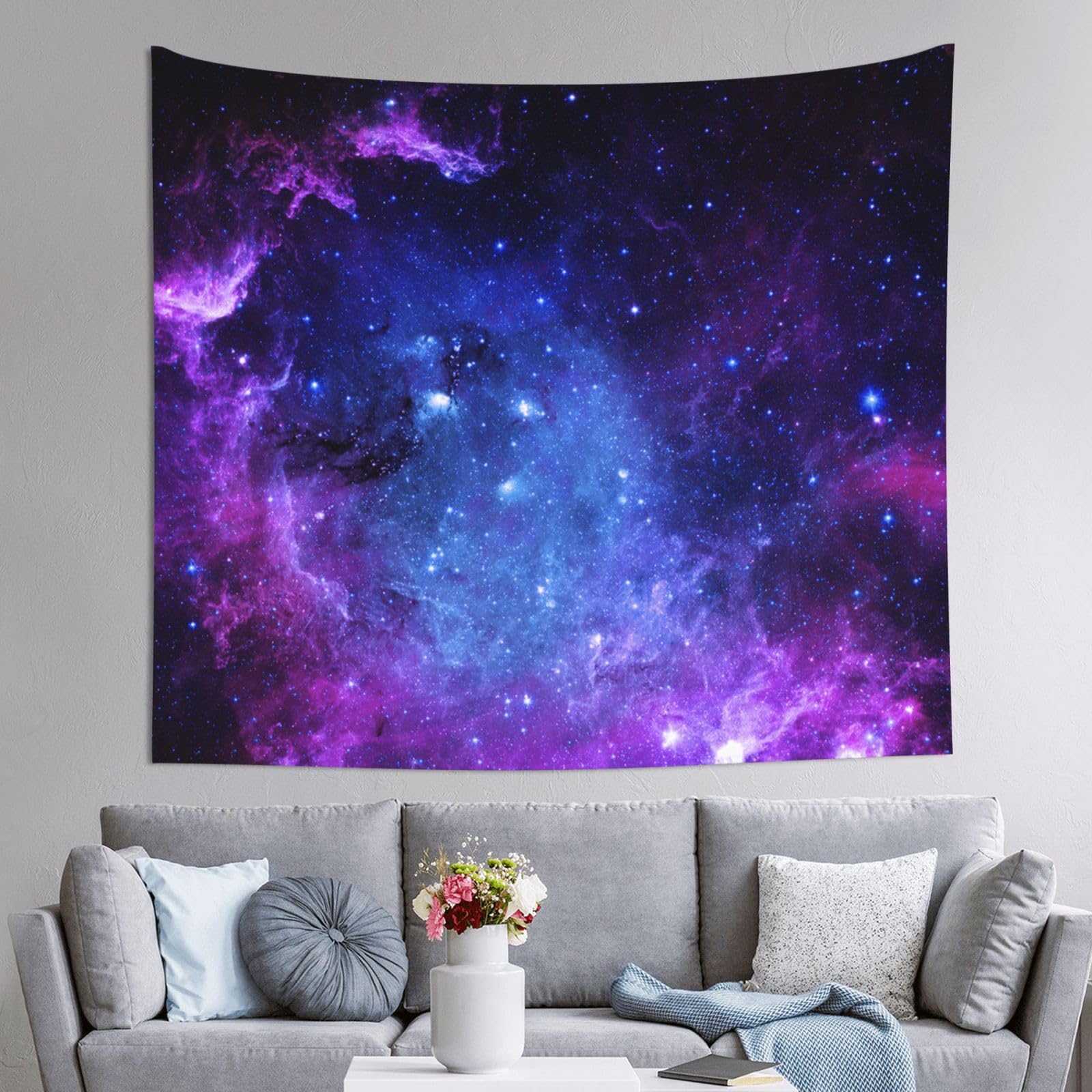WKSGDSG Decoration Tapestry Wall Hanging For Bedroom, Blue Galaxy, 152x130cm Dorm Decor, Lightweight Easy Hang Wall Art For Living Room, Aesthetic Tapestries For Outdoor, Ceiling, Doorway, Camping