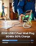 USB C Charger for iPhone 17 16 15, 2 Pack 20W PD 3.0 Type C Charger Fast Charging Block with 6FT USB-C to USBC Cable Compatible with iPhone Air 17 16 15 Pro Max/Pro/Plus Galaxy S25 Ultra and More