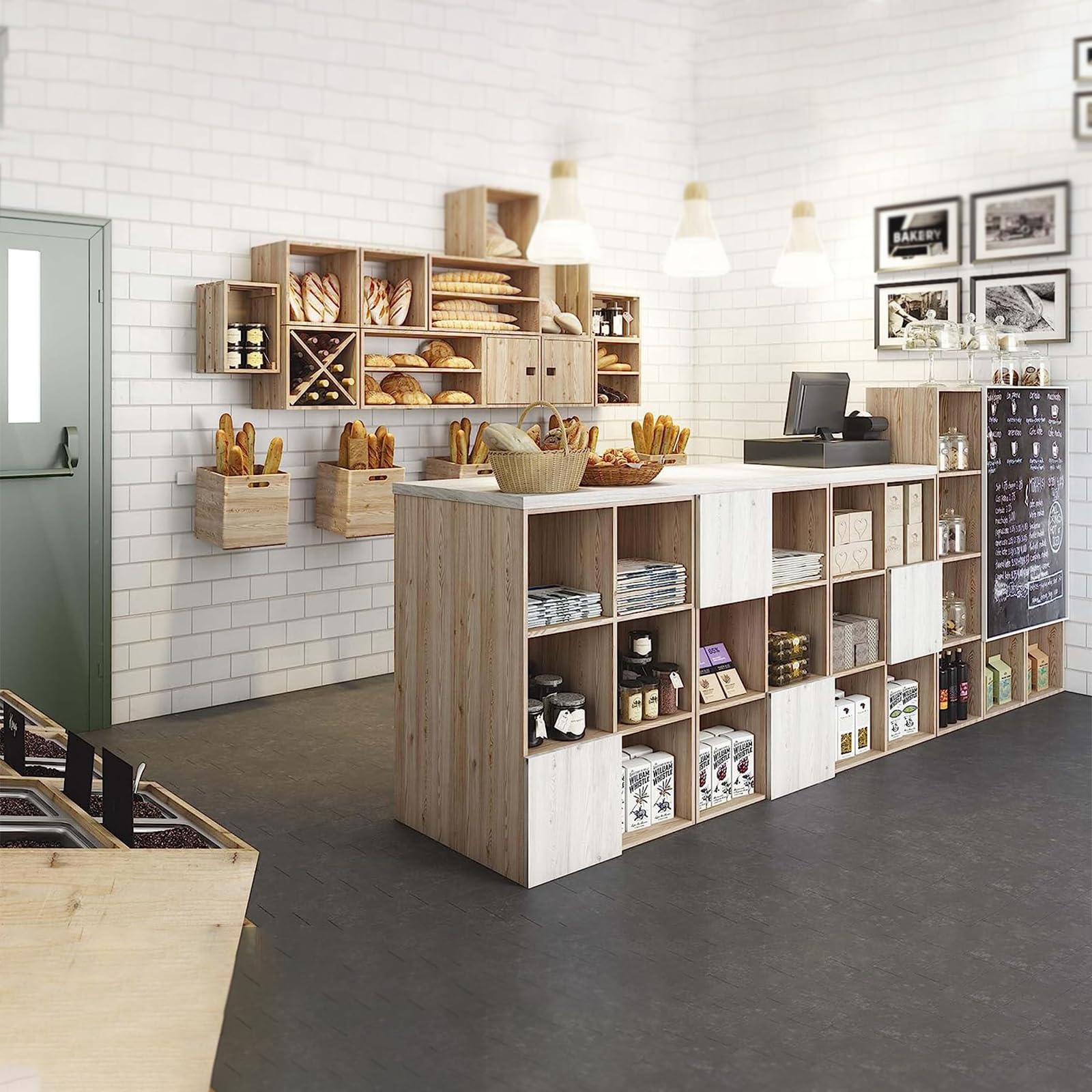 Mondo Viro Libreria componibile in legno Cubo scaffale modulare da muro con vani a giorno (1 vano - cm 36x33 36h)