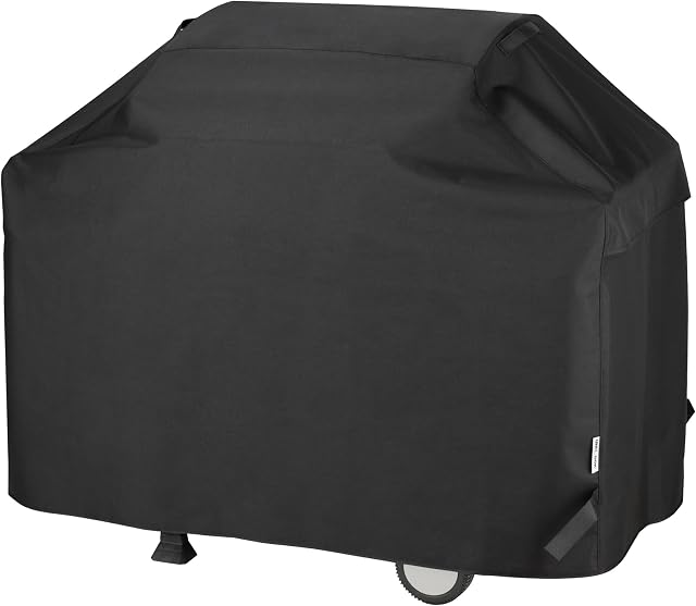 Unicook BBQ Cover 60 Inch, Heavy Duty Waterproof Gas Grill Cover, Special Fade and UV Resistant Outdoor Barbecue Cover, Compatible for Fits Weber Char Broil Outback Barbecues, Black (152 x58 x107CM)