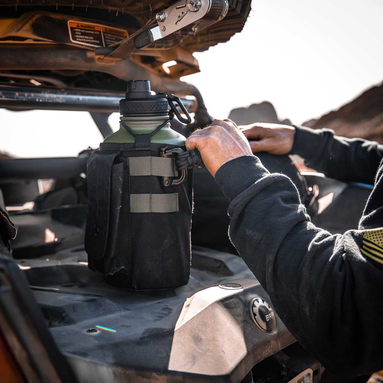 Iron Infidel Battle Bottle - Half Gallon Insulated Water Bottle with Paracord Handle, Large 64 oz Stainless Steel Water Jug with Rugged, Removable Sleeve for Keys, Wallet & Phone (Widowmaker 2L) - Image 6