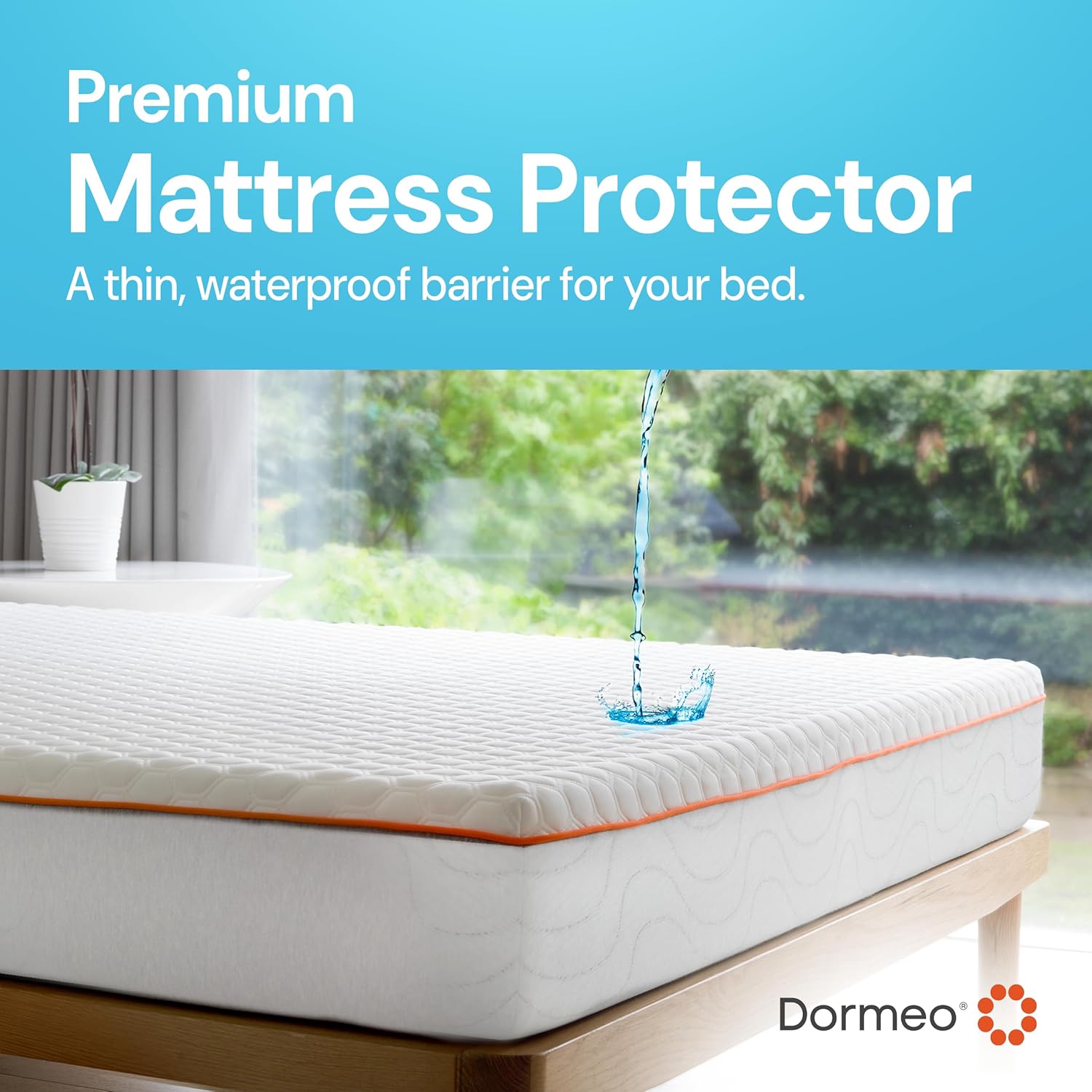 Dormeo Premium Waterproof Mattress Protector Queen – Stain and Spill Protective Layer, Cooling, Moisture Wicking, Breathable, Quiet Cover with 21” Deep Fitted Sheet Pockets – 80” L x 60” W x 18” H