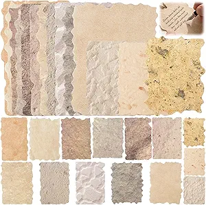 PAGOW 28pcs Textured Paper for Scrapbooking, 14 Styles Vintage Scrapbook Supplies Craft Papers, Decorative Handmade Paper Kit for Junk Journaling, Card Making, DIY