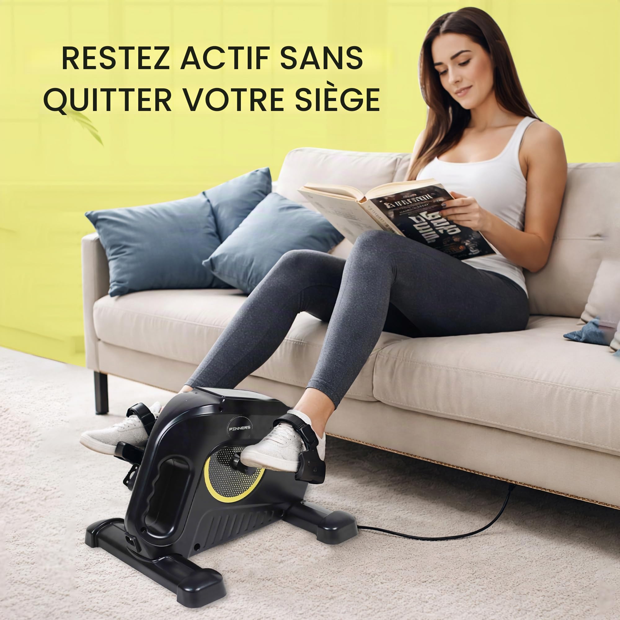 Pédales statiques pour personnes âgées – Machine d'exercice électrique assise avec écran numérique – Pédalier électrique de rééducation